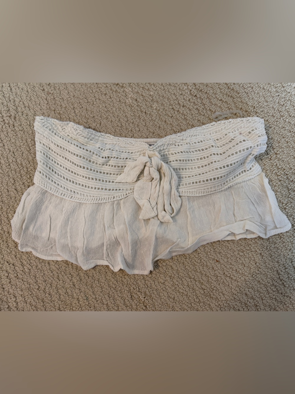 American Eagle Cream Textured Knit Top